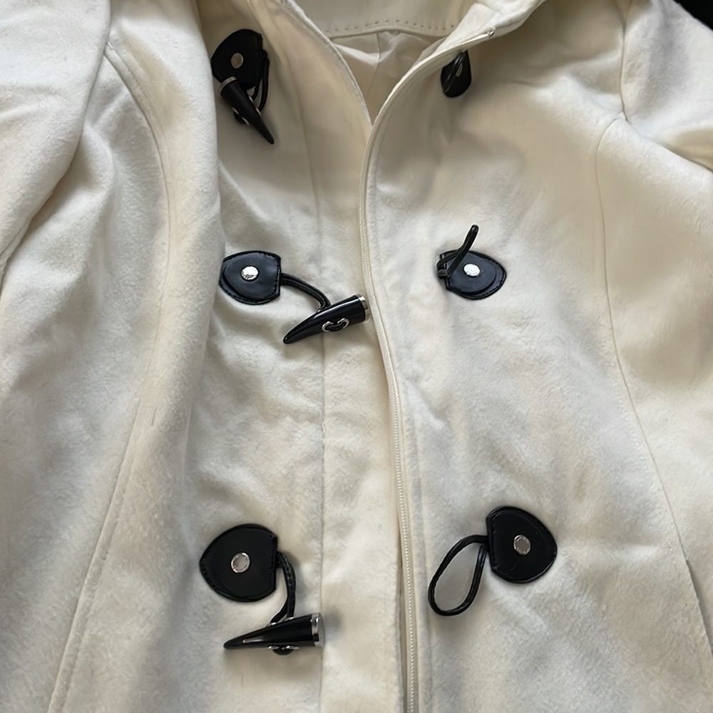 *Sold* Calvin Klein White Pea Coat - Picture 3 of 9